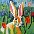 Artistic Easter Bunnies in Vibrant Colors