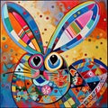 Artistic Easter Bunnies in Vibrant Colors