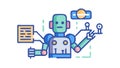 AI Assistant Data Processing Robot for Intelligent Automation, vector design Generative AI Royalty Free Stock Photo