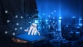 AI for automated data processing and information workflow management. Fermion Royalty Free Stock Photo