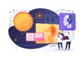 AI-Automated Solar Flare Warning System abstract concept vector illustration. Royalty Free Stock Photo