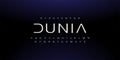 dunia an Abstract technology space font and alphabet. techno effect fonts designs. Typography digital sci-fi concept. Royalty Free Stock Photo