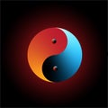 Orange, blue color yin yang symbol of harmony and balance Royalty Free Stock Photo