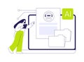 AI-Backed Knowledge Bases for Support abstract concept vector illustration.