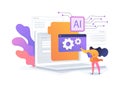 AI-Backed Knowledge Bases for Support abstract concept vector illustration.