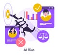 AI Bias Vector Illustration Showing Royalty Free Stock Photo