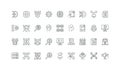 AI and big data science, algorithm and structure, server network and cloud line icon set Royalty Free Stock Photo
