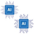 AI blue logos on a white background with copy space Royalty Free Stock Photo