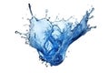 Ai. Blue water splash isolated on white background. Generative AI Royalty Free Stock Photo