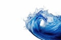 Ai. Blue water wave isolated on white background. Generative AI Royalty Free Stock Photo