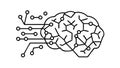 AI Brain Circuitry Network Vector. Artificial Intelligence Concept, vector design Generative AI Royalty Free Stock Photo