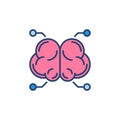 AI Brain colored icon. Vector Artificial Intelligence concept sign
