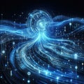 AI Brain Data Flow: Artificial Intelligence Network Concept Royalty Free Stock Photo