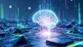 AI Brain Digital Intelligence Machine Learning Neural Networks Advanced Technology Concept Royalty Free Stock Photo