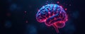 AI brain with glowing nodes on dark background, electronics, system, programming Royalty Free Stock Photo