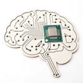 AI brain cut-out illustration isolated on white background Royalty Free Stock Photo