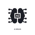 ai brain isolated icon. simple element illustration from artificial intellegence concept icons. ai brain editable logo sign symbol