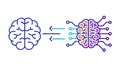 AI Brain Machine Learning Neural Computation Data Flow Vector Design, vector design Generative AI Royalty Free Stock Photo