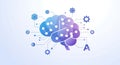 AI Brain Network Artificial Intelligence Technology, Machine Learning, Data Science, Neural Networks Royalty Free Stock Photo