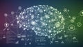 AI Brain Network Cognitive Computing Data Science Global Digital Innovation Royalty Free Stock Photo