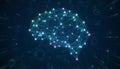 AI Brain Network: Conceptual Representation of Artificial Intelligence, Data Connections, and Digital Thinking in a Technological Royalty Free Stock Photo