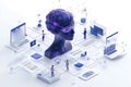 Ai brain network data analytics technology innovation Royalty Free Stock Photo