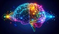 AI Brain Neural Network Visualization Royalty Free Stock Photo