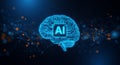 AI Brain Power Digital Intelligence and Neural Networks Future Tech and Machine Learning Concepts Visualized Royalty Free Stock Photo