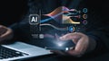 AI Brain Processing Data with Generative Artificial Intelligence Concept Elide Royalty Free Stock Photo