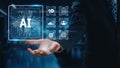 AI Brain Processing Data with Generative Artificial Intelligence Concept Elide Royalty Free Stock Photo