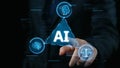 AI Brain Processing Data with Generative Artificial Intelligence Concept Elide Royalty Free Stock Photo
