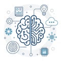 AI Brain Technology Innovation Digital Mind Circuitry Data Computing Network Cloud Idea Process Royalty Free Stock Photo