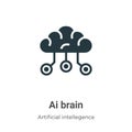Ai brain vector icon on white background. Flat vector ai brain icon symbol sign from modern artificial intellegence and future