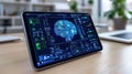 AI Brainpower on Tablet Royalty Free Stock Photo