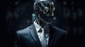 AI businessman in a suit, professional, machine, robot, generative AI