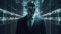 AI businessman in a suit, professional, machine, robot, generative AI