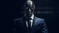 AI businessman in a suit, professional, machine, robot, generative AI