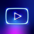 NEON light YouTube editorial socialmedia vector icon