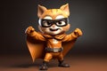 Caped Crusader Cat: A 3D-Generated Kitty\'s Dream Realized on Dark Gradient Background