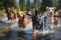 AI images portraying dogs embarking on thrilling lakeside adventures