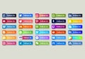 Social Media Logo Set - Facebook, instagram, snapchat, twitter, YouTube,