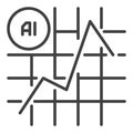 AI Chart vector AI icon or symbol in outline style Royalty Free Stock Photo