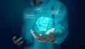 ai chat digital technology bot artificial intelligence open for customers. concept command prompt chatbot generates information,