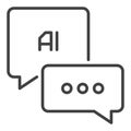 AI Chat vector Artificial Intelligence Speech Bubbles icon or sign in thin line style Royalty Free Stock Photo
