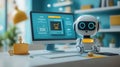 AI Chatbot in Action: Virtual Assistance for Modern Business, Smart AI Chatbot with User Interface on Digital Screen, AI Chatbot