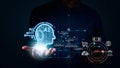 Ai chatBOT analysis business 4.0 industry 5.0 to global cyber network to chat gpt concept. new technology in future can support