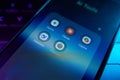 AI chatbot apps on smartphone screen