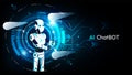 AI Chatbot, Artificial intelligence robot and Chat dialog box on technology background, AI Chatbot concept, vector illustration ep