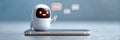 Ai chatbot assistant communicating through smartphone application Royalty Free Stock Photo