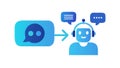AI Chatbot Communication and Digital Assistant Icon, vector design Generative AI Royalty Free Stock Photo